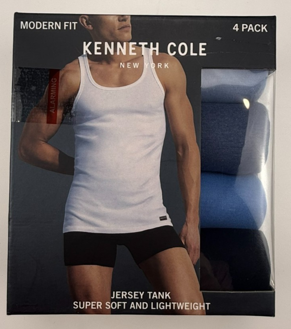 4 PACK KENNETH COLE JERSEY TANK SUPER SOFT LIGHTWEIGHT SZ LARGE